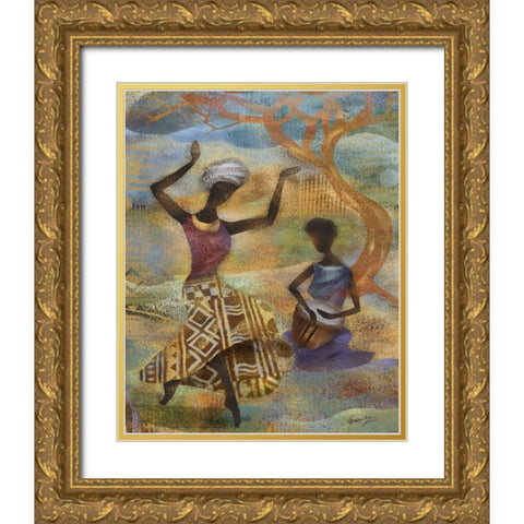 HARVEST DANCE II Gold Ornate Wood Framed Art Print with Double Matting by Yang, Eric