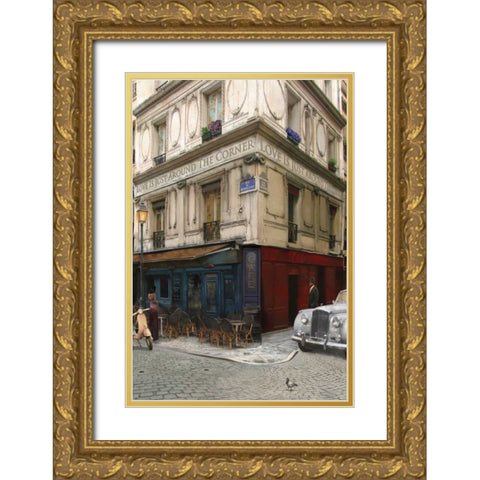 LOVE IS JUST AROUND THE CORNER Gold Ornate Wood Framed Art Print with Double Matting by Yang, Eric