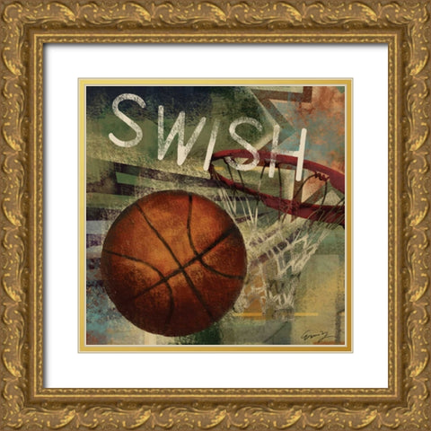 SWISH Gold Ornate Wood Framed Art Print with Double Matting by Yang, Eric