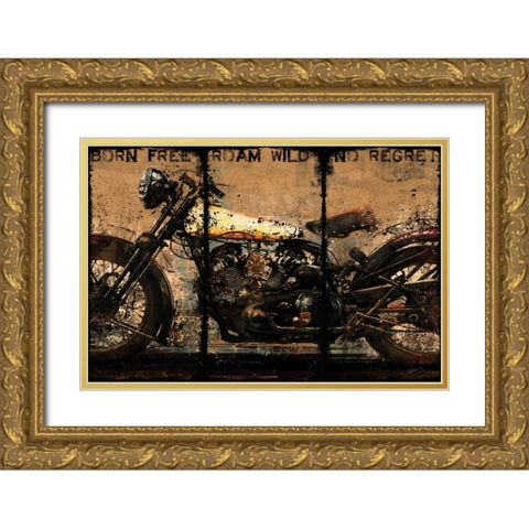 BORN FREE Gold Ornate Wood Framed Art Print with Double Matting by Yang, Eric