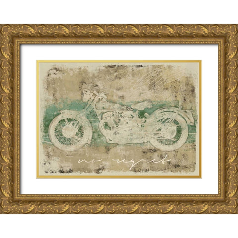 NO REGRET MOTORCYCLE Gold Ornate Wood Framed Art Print with Double Matting by Yang, Eric