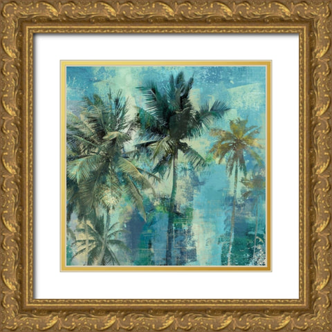 PALM PARADISE Gold Ornate Wood Framed Art Print with Double Matting by Yang, Eric