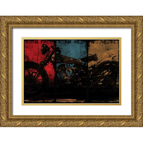 BORN FREE MULTI Gold Ornate Wood Framed Art Print with Double Matting by Yang, Eric