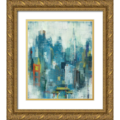SAN FRANCISCO Gold Ornate Wood Framed Art Print with Double Matting by Yang, Eric