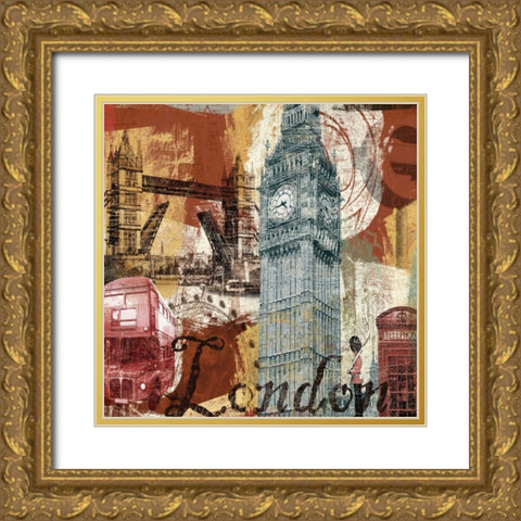 TOUR LONDON Gold Ornate Wood Framed Art Print with Double Matting by Yang, Eric
