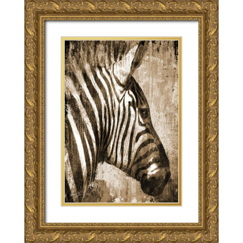 AFRICAN ANIMALS II - sepia Gold Ornate Wood Framed Art Print with Double Matting by Yang, Eric