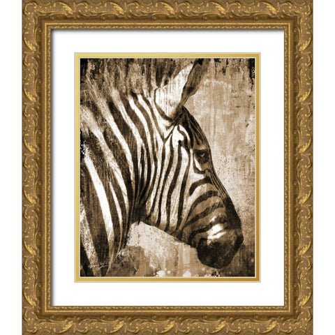 AFRICAN ANIMALS II - sepia Gold Ornate Wood Framed Art Print with Double Matting by Yang, Eric