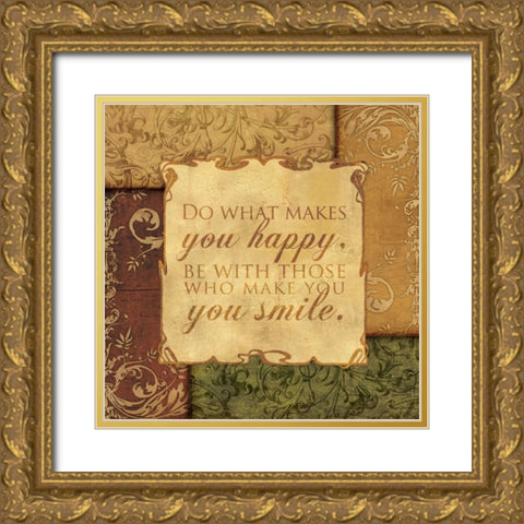 SMILE Gold Ornate Wood Framed Art Print with Double Matting by Ballantyne, Piper