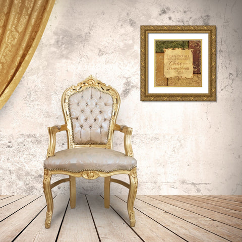 CHRIST STRENGTHENS Gold Ornate Wood Framed Art Print with Double Matting by Ballantyne, Piper