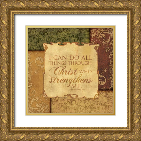 CHRIST STRENGTHENS Gold Ornate Wood Framed Art Print with Double Matting by Ballantyne, Piper