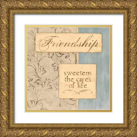 SWEETENS THE CARES Gold Ornate Wood Framed Art Print with Double Matting by Ballantyne, Piper