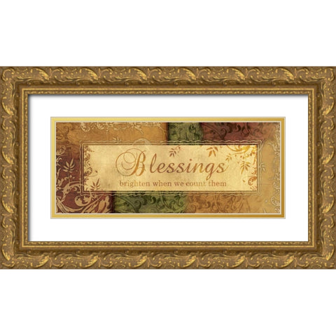 BLESSINGS BRIGHTEN Gold Ornate Wood Framed Art Print with Double Matting by Ballantyne, Piper