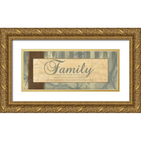 HOME OF JOY Gold Ornate Wood Framed Art Print with Double Matting by Ballantyne, Piper