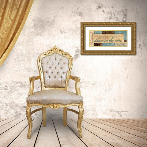DANCE IN THE RAIN Gold Ornate Wood Framed Art Print with Double Matting by Ballantyne, Piper