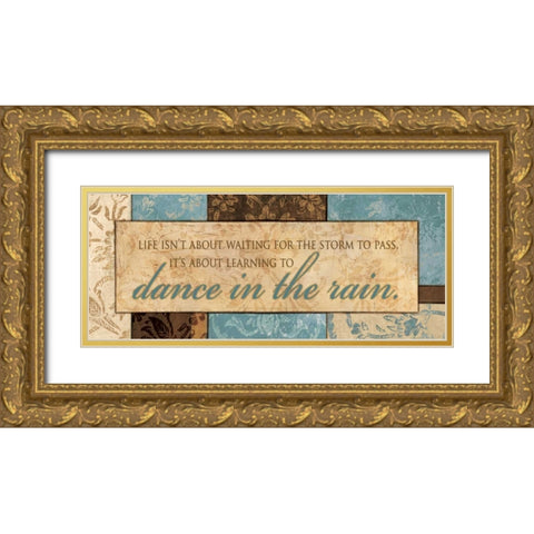 DANCE IN THE RAIN Gold Ornate Wood Framed Art Print with Double Matting by Ballantyne, Piper