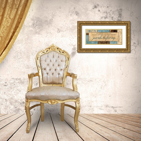 TAKE THE FIRST STEP Gold Ornate Wood Framed Art Print with Double Matting by Ballantyne, Piper