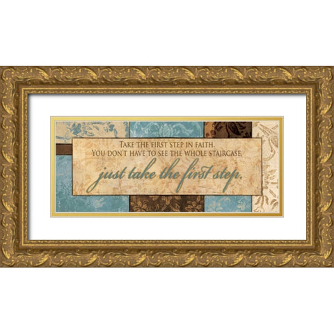 TAKE THE FIRST STEP Gold Ornate Wood Framed Art Print with Double Matting by Ballantyne, Piper