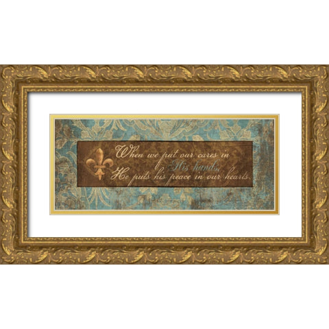 HIS HANDS Gold Ornate Wood Framed Art Print with Double Matting by Ballantyne, Piper