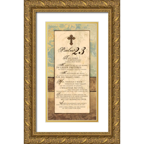 PSALM 23 PANEL Gold Ornate Wood Framed Art Print with Double Matting by Ballantyne, Piper