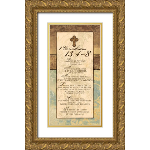 CORINTHIANS 13-4-8 Gold Ornate Wood Framed Art Print with Double Matting by Ballantyne, Piper