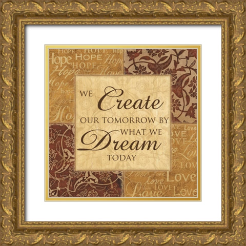 CREATE OUR TOMORROW Gold Ornate Wood Framed Art Print with Double Matting by Ballantyne, Piper