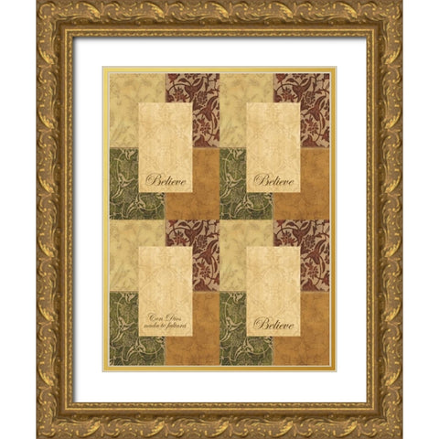 BELIEVE / CON DIOS Gold Ornate Wood Framed Art Print with Double Matting by Ballantyne, Piper