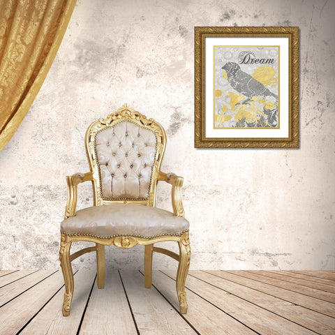 DREAM BIRD Gold Ornate Wood Framed Art Print with Double Matting by Ballantyne, Piper