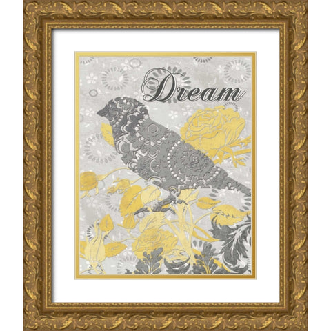DREAM BIRD Gold Ornate Wood Framed Art Print with Double Matting by Ballantyne, Piper
