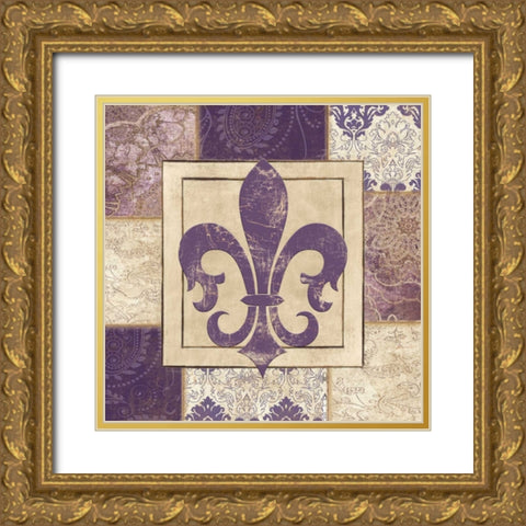 PAISLEY FLEUR DE LYS Gold Ornate Wood Framed Art Print with Double Matting by Ballantyne, Piper