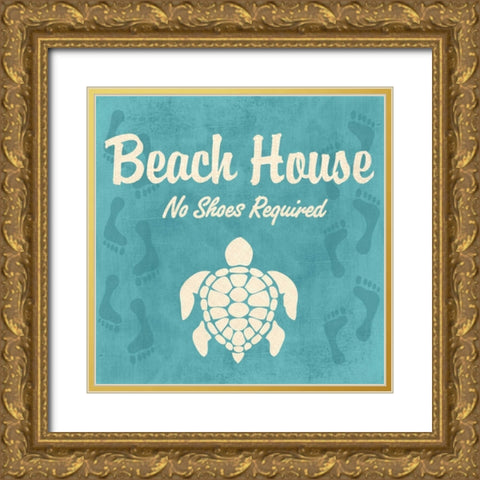 BEACH HOUSE Gold Ornate Wood Framed Art Print with Double Matting by Ballantyne, Piper
