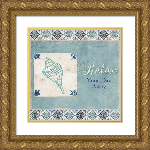 RELAX YOUR DAY AWAY Gold Ornate Wood Framed Art Print with Double Matting by Ballantyne, Piper