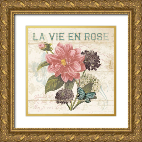 LA VIE EN ROSE Gold Ornate Wood Framed Art Print with Double Matting by Ballantyne, Piper