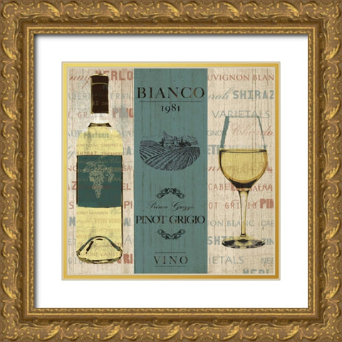 VINO BIANCO 1981 Gold Ornate Wood Framed Art Print with Double Matting by Ballantyne, Piper