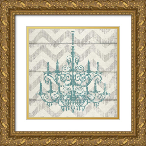 CHEVRON CHANDELIER II Gold Ornate Wood Framed Art Print with Double Matting by Ballantyne, Piper