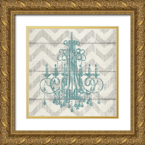 CHEVRON CHANDELIER I Gold Ornate Wood Framed Art Print with Double Matting by Ballantyne, Piper