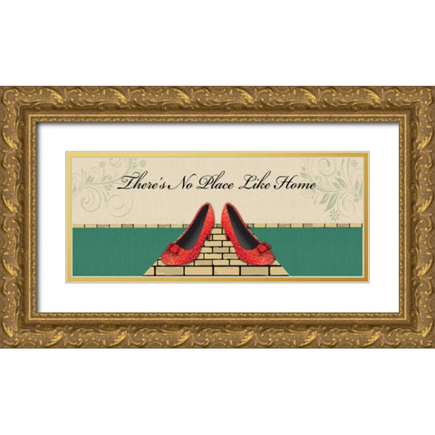 DOROTHYS SHOES Gold Ornate Wood Framed Art Print with Double Matting by Ballantyne, Piper