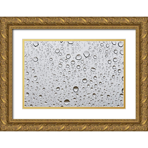 Water droplets on glass Gold Ornate Wood Framed Art Print with Double Matting by Frank, Assaf