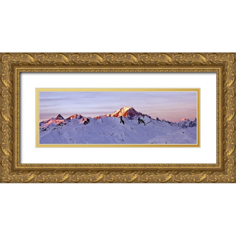 France, Snowcapped mountains, elevated view Gold Ornate Wood Framed Art Print with Double Matting by Frank, Assaf