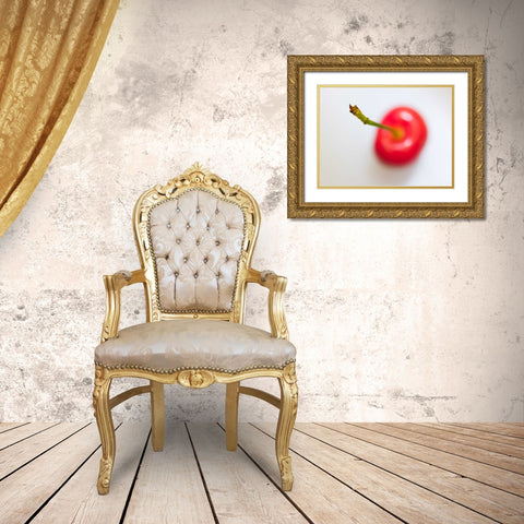 Close-up of cherry, studio shot Gold Ornate Wood Framed Art Print with Double Matting by Frank, Assaf