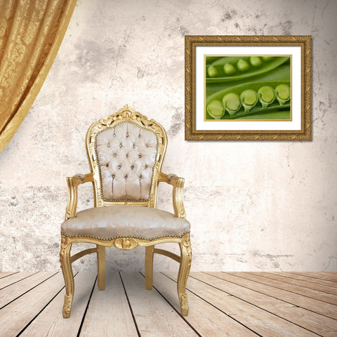 sugar snap peas pods close up Gold Ornate Wood Framed Art Print with Double Matting by Frank, Assaf