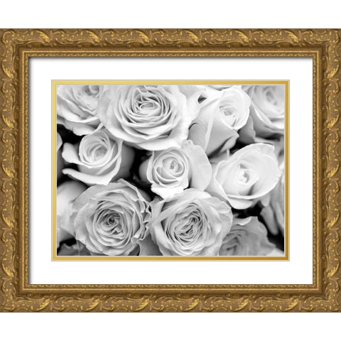 Bunch of roses Gold Ornate Wood Framed Art Print with Double Matting by Frank, Assaf