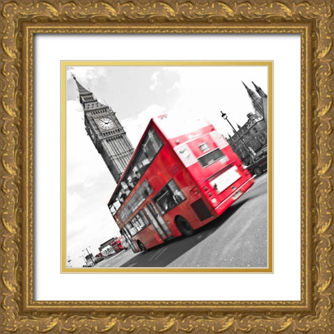 England, London, Westminster bridge Gold Ornate Wood Framed Art Print with Double Matting by Frank, Assaf