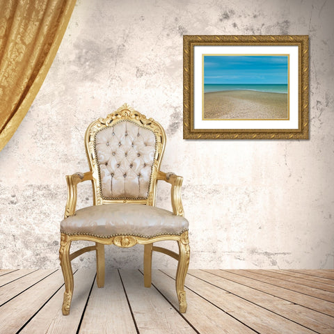 Tranquil beach Gold Ornate Wood Framed Art Print with Double Matting by Frank, Assaf