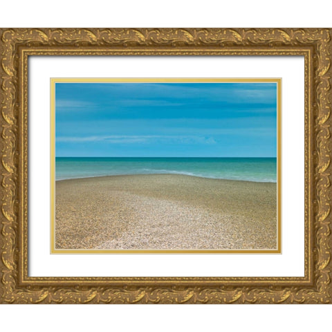 Tranquil beach Gold Ornate Wood Framed Art Print with Double Matting by Frank, Assaf