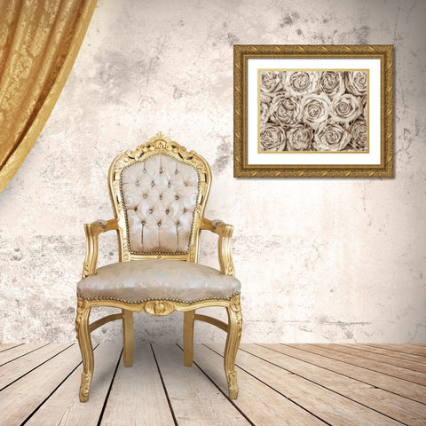Background of roses Gold Ornate Wood Framed Art Print with Double Matting by Frank, Assaf