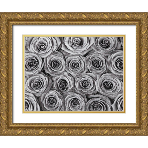 Background of roses Gold Ornate Wood Framed Art Print with Double Matting by Frank, Assaf