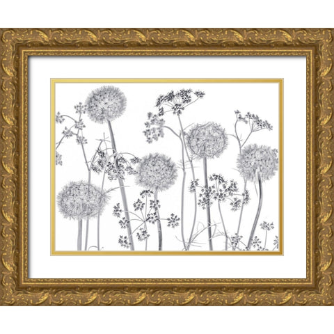 Meadow flowers Gold Ornate Wood Framed Art Print with Double Matting by Frank, Assaf