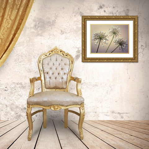 African Lilies Gold Ornate Wood Framed Art Print with Double Matting by Frank, Assaf