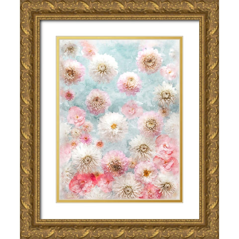Dahlia Flowers Gold Ornate Wood Framed Art Print with Double Matting by Frank, Assaf