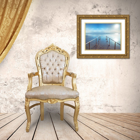 Peir on Dead Sea, Israel Gold Ornate Wood Framed Art Print with Double Matting by Frank, Assaf